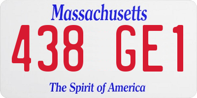 MA license plate 438GE1