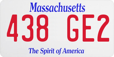 MA license plate 438GE2