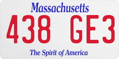 MA license plate 438GE3