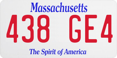 MA license plate 438GE4