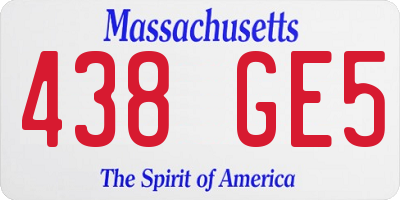 MA license plate 438GE5