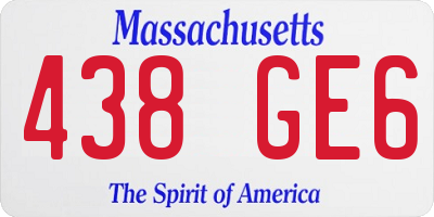MA license plate 438GE6