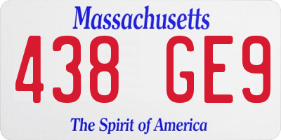 MA license plate 438GE9