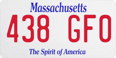 MA license plate 438GF0
