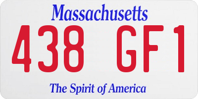 MA license plate 438GF1