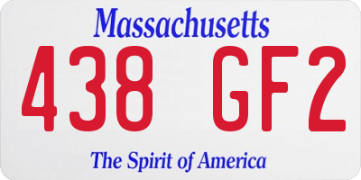 MA license plate 438GF2