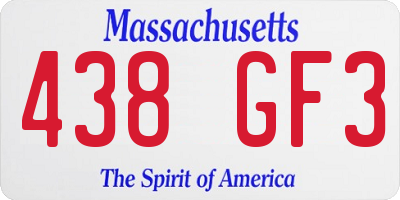 MA license plate 438GF3
