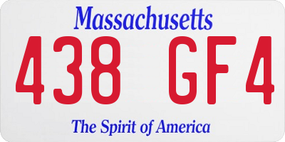 MA license plate 438GF4