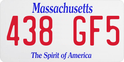 MA license plate 438GF5