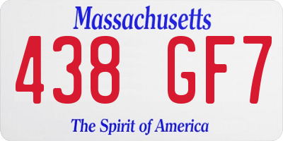 MA license plate 438GF7