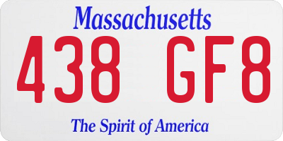 MA license plate 438GF8