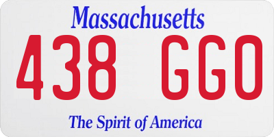 MA license plate 438GG0