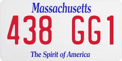 MA license plate 438GG1
