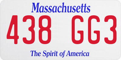 MA license plate 438GG3
