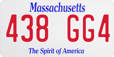 MA license plate 438GG4
