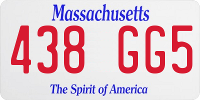 MA license plate 438GG5