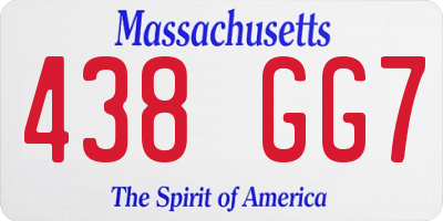 MA license plate 438GG7