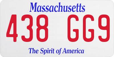 MA license plate 438GG9