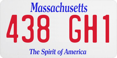 MA license plate 438GH1