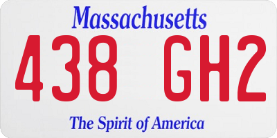 MA license plate 438GH2