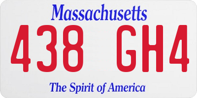 MA license plate 438GH4