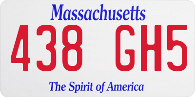 MA license plate 438GH5