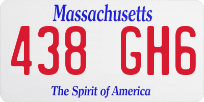 MA license plate 438GH6
