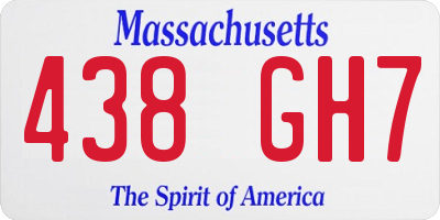 MA license plate 438GH7