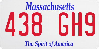 MA license plate 438GH9