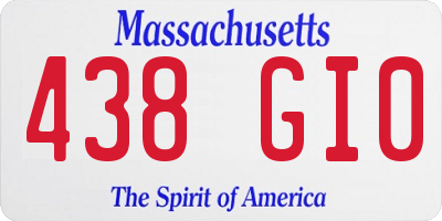 MA license plate 438GI0
