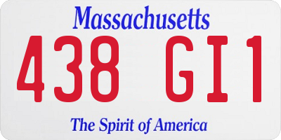 MA license plate 438GI1