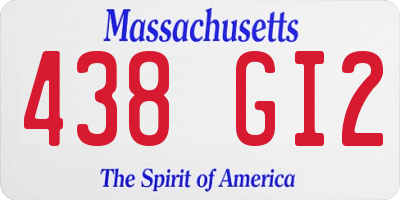 MA license plate 438GI2