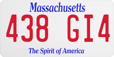 MA license plate 438GI4