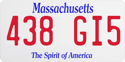 MA license plate 438GI5