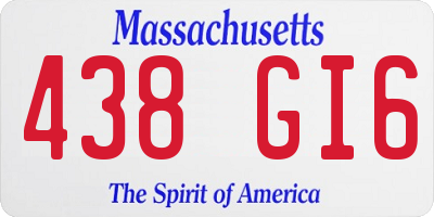 MA license plate 438GI6