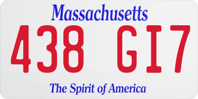 MA license plate 438GI7
