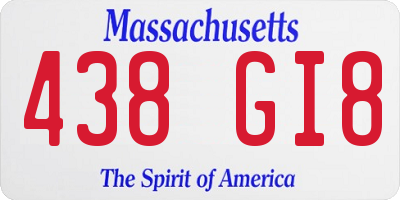 MA license plate 438GI8