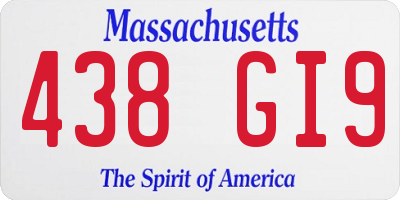 MA license plate 438GI9