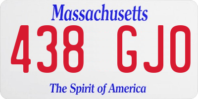 MA license plate 438GJ0