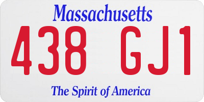 MA license plate 438GJ1