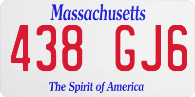MA license plate 438GJ6