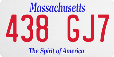MA license plate 438GJ7