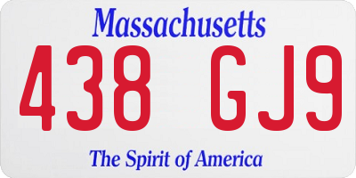 MA license plate 438GJ9