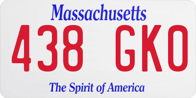 MA license plate 438GK0