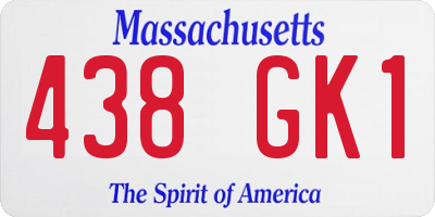 MA license plate 438GK1