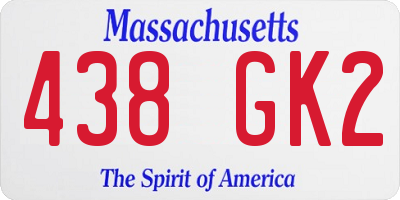 MA license plate 438GK2