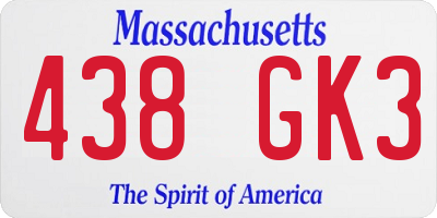 MA license plate 438GK3
