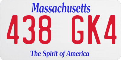 MA license plate 438GK4