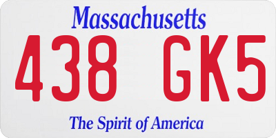 MA license plate 438GK5