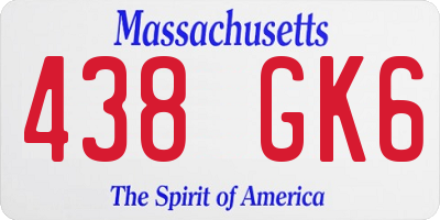MA license plate 438GK6
